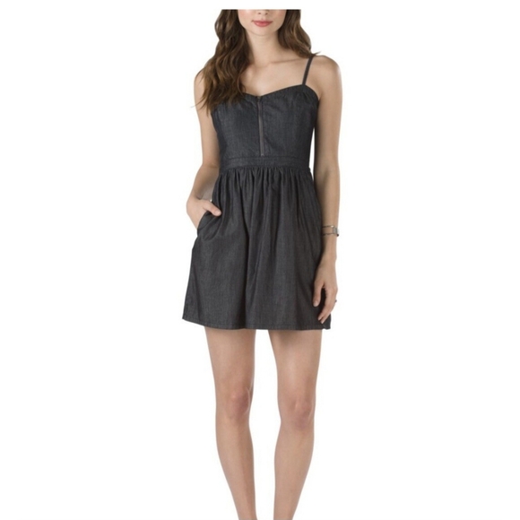 Vans Dresses & Skirts - Vans Charcoal Spaghetti Strap Dress